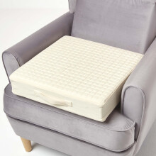 (Cream) Orthopaedic Foam Armchair Booster Cushion Cotton Removable Cover