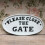 White Cast Iron Please Close The Gate Sign 1