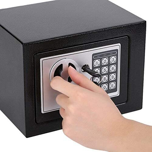 Solid Steel Digital Safe Box – Wall-Mounted Money Safe with PIN or Override Key, 3-8 Digit Code, Tamper Hinges 2
