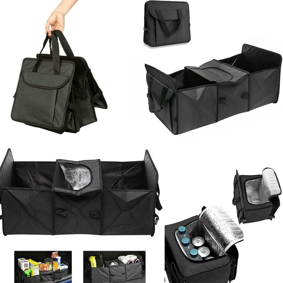 (Black) Multi Collapsible Storage Basket Cargo Set Organizer For Trunk Car Truck Cooler Black 647297301078
