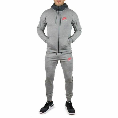 (M) Nike Air Mens NSW Grey Full Tracksuit Set