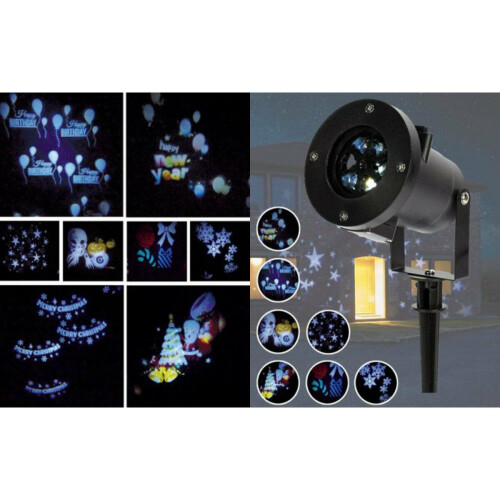 Outdoor Christmas Decorations Projector With 8 Slides LED Lights