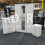 RD Furniture Ready assembled 3 Pcs Classic 3 Door Mirrored Wardrobe, Chest And Bedside Set White 2