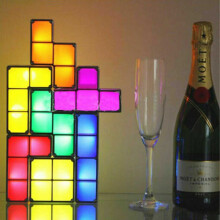 Tetris LED Night Light Colorful Stackable Tangram Puzzles 7 Pieces Induction
