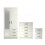 RD Furniture Ready assembled 3 Pcs Classic 2 Door Mirrored Combi Wardrobe, Chest And Bedside Set White 1