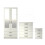 RD Furniture Ready assembled 3 Pcs Classic 2 Door 2 Drawer Mirrored Wardrobe, Chest And Bedside Set White 2
