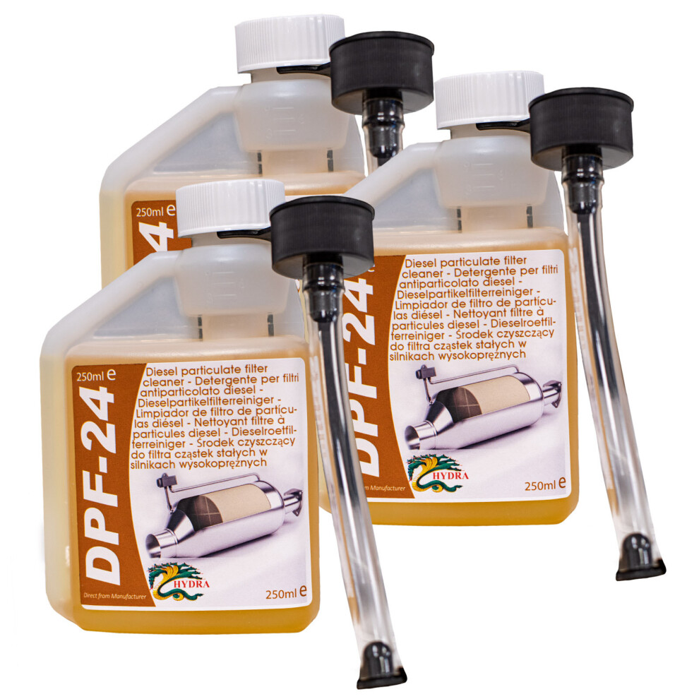 (3x250ml) HYDRA DPF-24 DPF Cleaner Diesel Fuel Additive