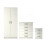 RD Furniture Ready assembled 3 Pcs Classic 2 Door Wardrobe, Chest And Bedside Set White 1
