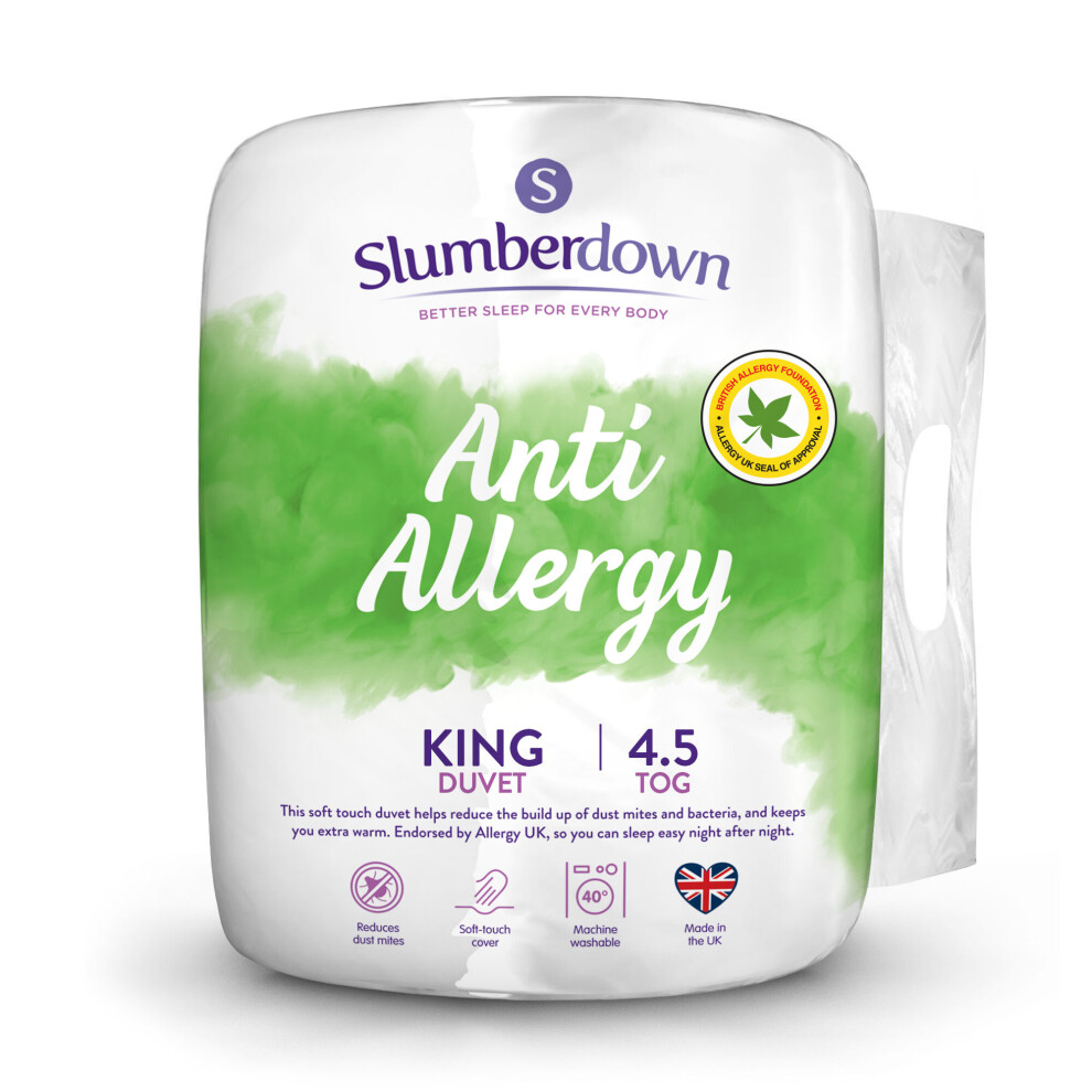 (4.5 Tog, King) Slumberdown Anti Allergy Duvet UK Made