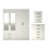 RD Furniture Ready assembled 3 Pcs Classic 4 Door 2 Drawer Mirrored Wardrobe, Chest And Bedside Set White 1