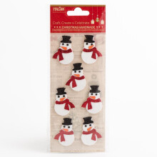 (Glitter Snowman - 7 Pack) Handcrafted Christmas Decorations Card Making