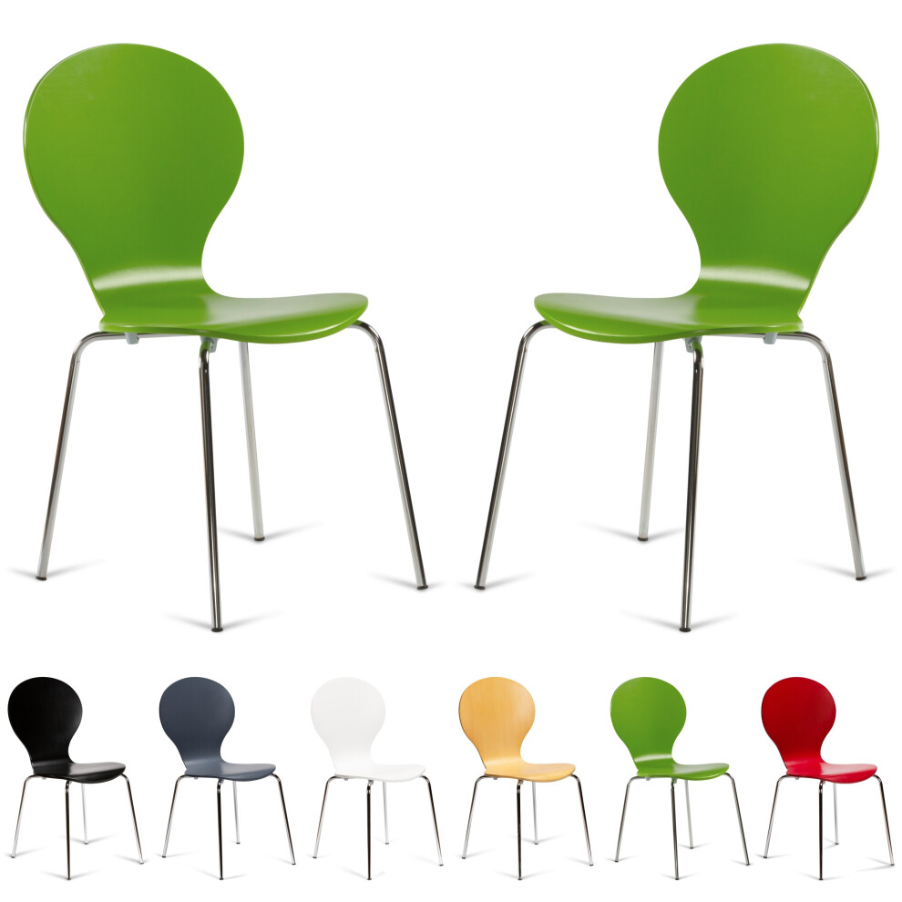 Photos - Chair Your Price Furniture  2 Keeler Style Kimberley Chrome Metal Bentwood Stacking Dining  Kitchen Café Bistro Style Green SYKIGR-02M (Green)