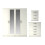 RD Furniture Ready assembled 3 Pcs Classic 4 Door Double Mirrored Wardrobe, Chest And Bedside Set White 1
