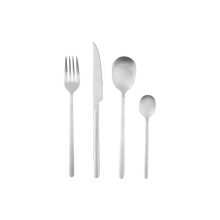 16Pc Cutlery Set, Elegant Silverware Cutlery Set, Modern Stainless Steel Cutlery Set with Rounded Handles