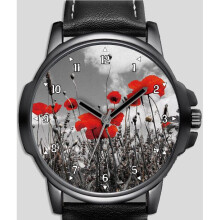 Poppy Flower Field Red Art Unique Wrist Watch FAST UK