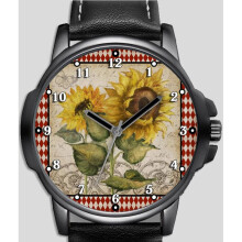 Sunflower Unique Beautiful Rare Art Wrist Watch FAST UK