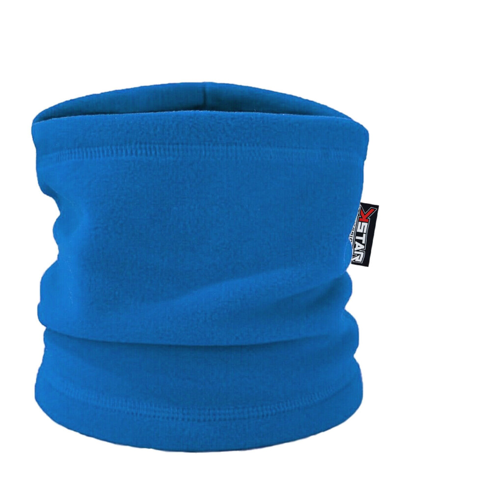 (Blue) Neck Fleece Soft Snood Neck Warmer Face Covering Face Mask Winter snood Neck Tube Beanie