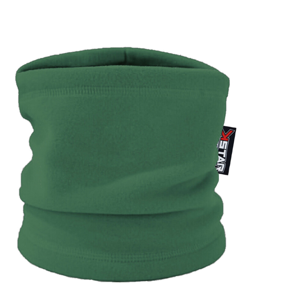 (Green) Neck Fleece Soft Snood Neck Warmer Face Covering Face Mask Winter snood Neck Tube Beanie