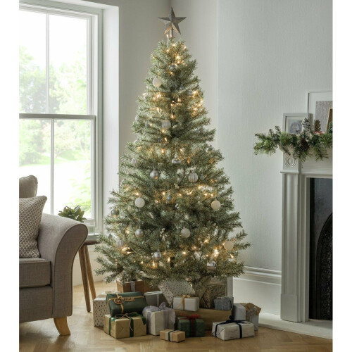 Home 6ft Snowy Mixed Frost Christmas Tree - Green 1