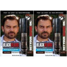 Blackbeard for Men Temporary Colour Beard Moustache Dark Brown x2