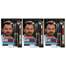 Blackbeard for Men Temporary Colour Beard Eyebrows Dark Brown X3