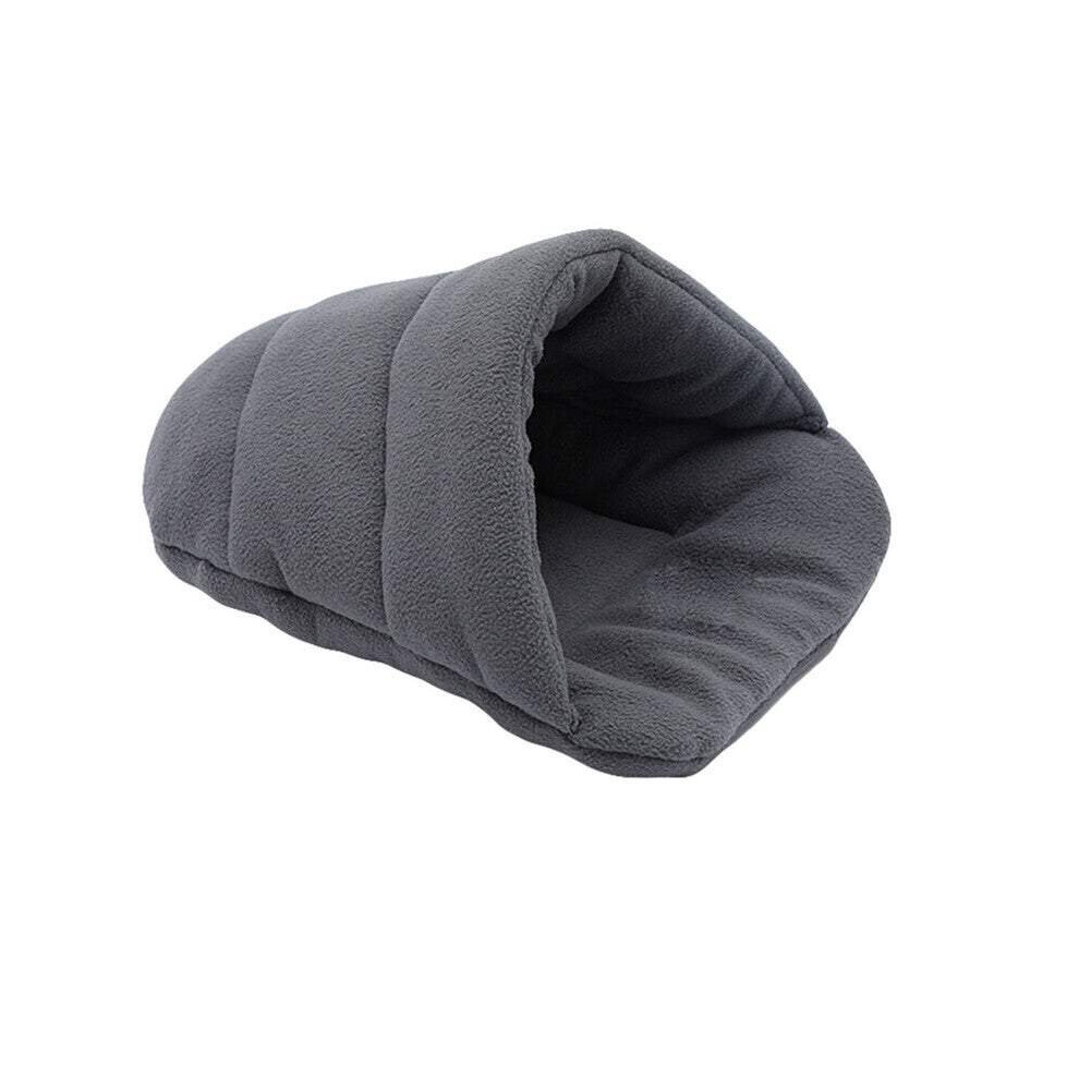 (Grey, L) Pet Beds Soft Warm Pet Cave Igloo For Small Dogs Or Cats