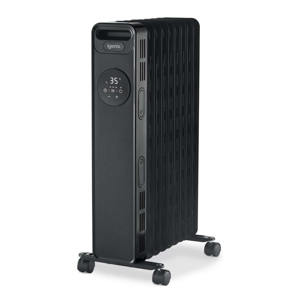 Igenix Ig2621bl Digital Oil Filled Radiator, 2Kw/2000W, Overheat Protection, Black