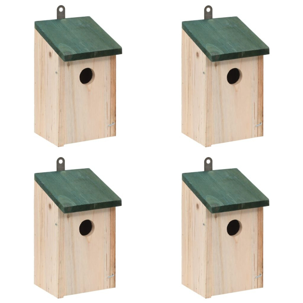 vidaXL 4x Wodden Bird House Nesting Box Outdoor Garden Cage Aviary Habitat