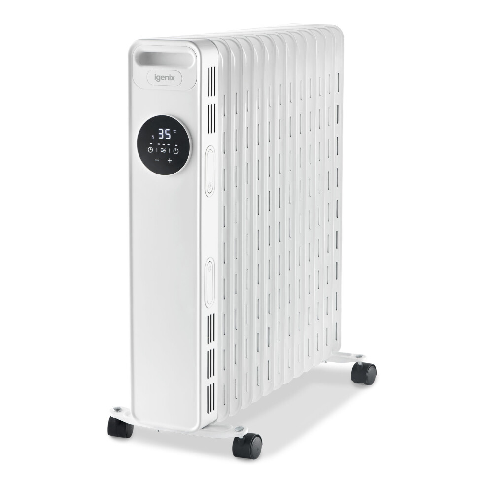 Igenix Ig2626 Digital Oil Filled Radiator, 2.5Kw/2500W, Overheat Protection, White