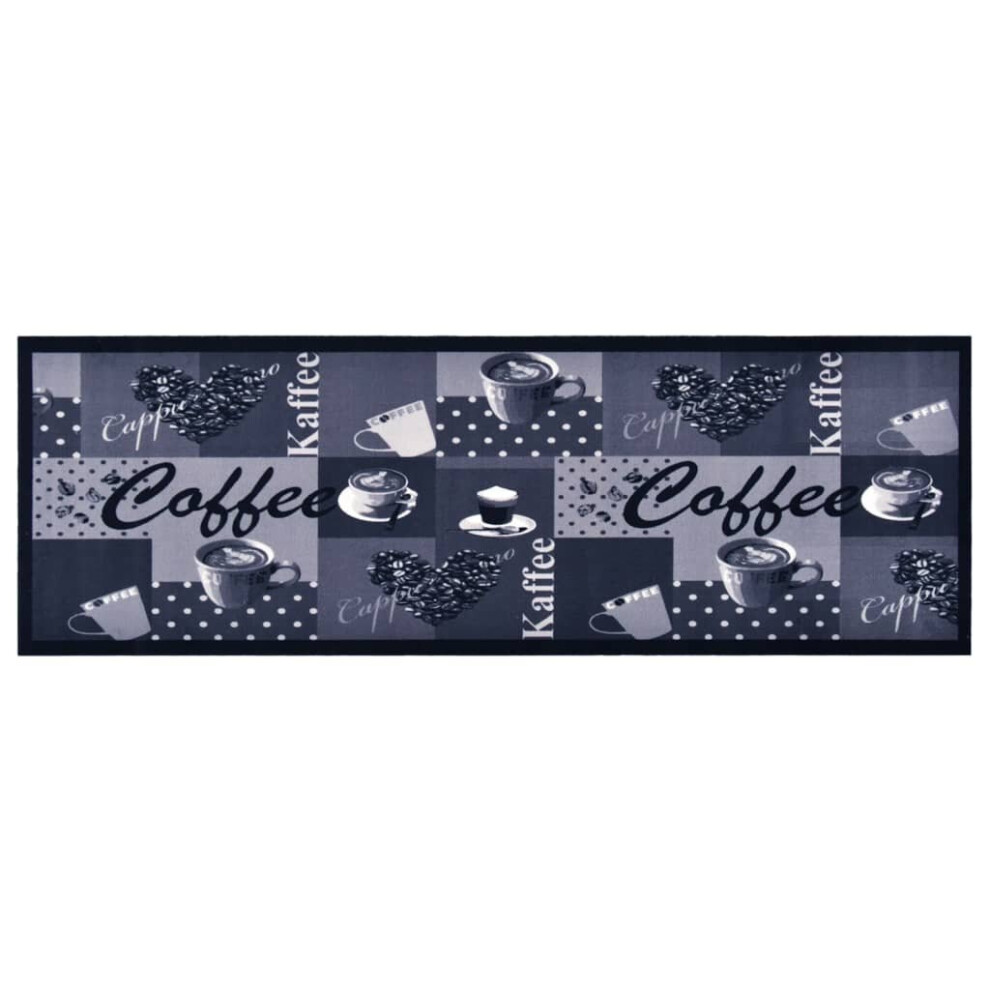 Kitchen Carpet Washable Coffee Blue 60x300 cm