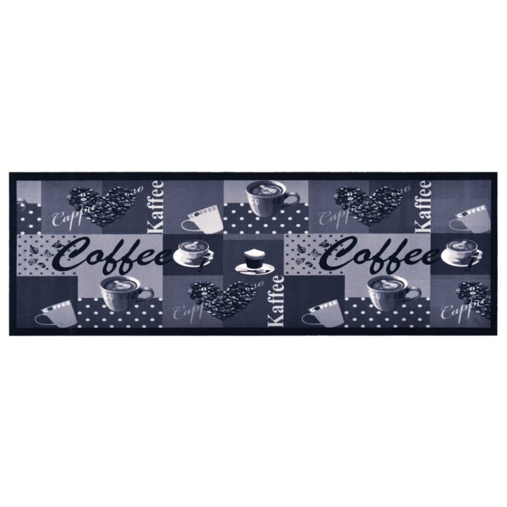 Kitchen Carpet Washable Coffee Blue 60x180 cm