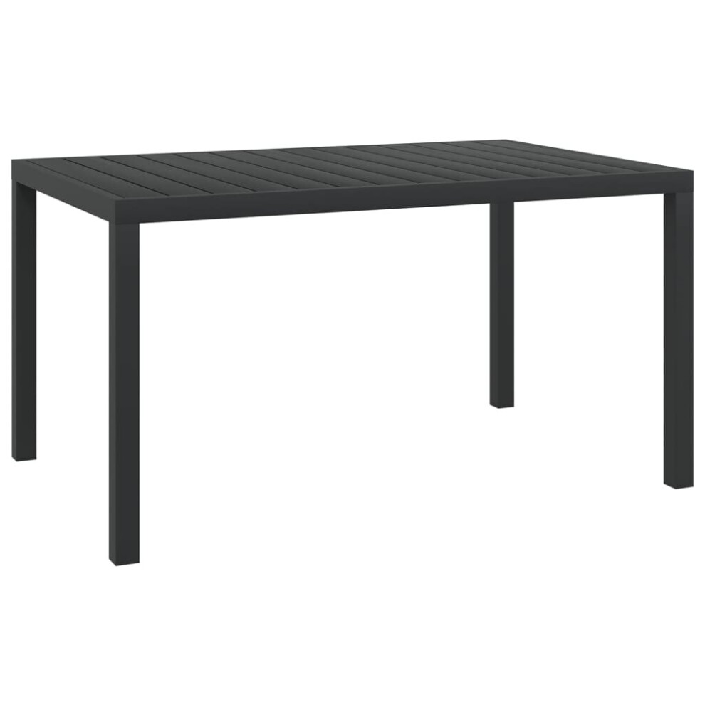 vidaXL Garden Dining Table WPC Aluminium 150x90x74cm Black Outdoor Furniture