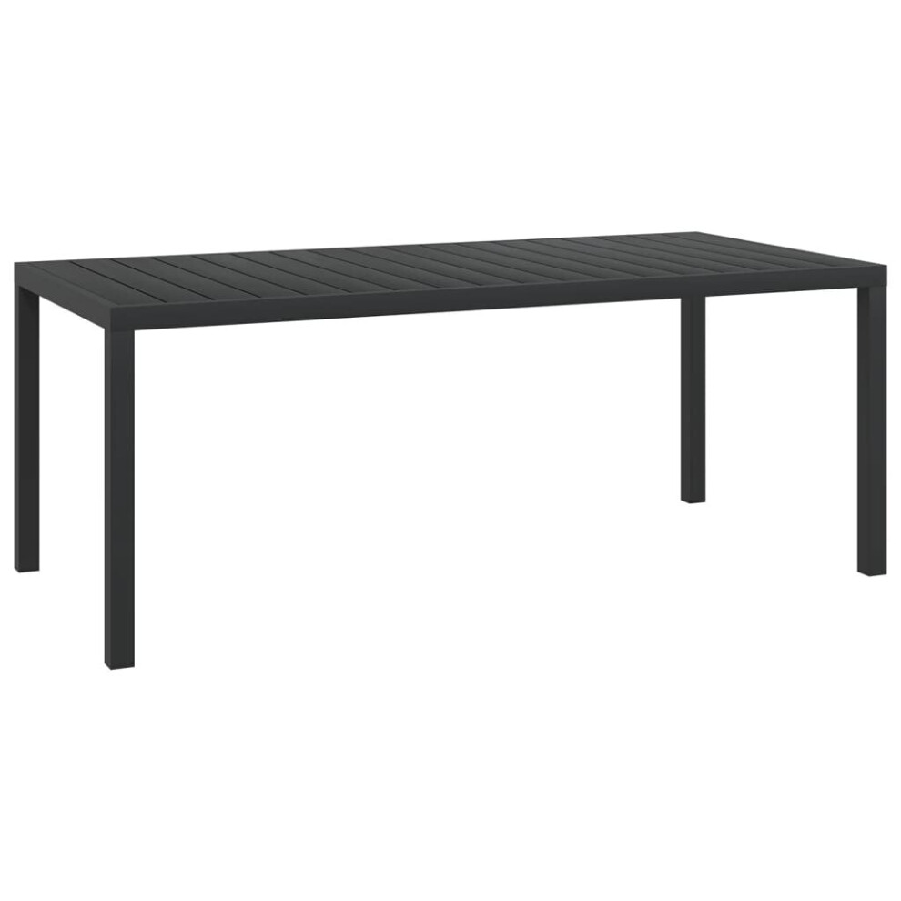 vidaXL Garden Dining Table WPC Aluminium 185x90x74cm Black Outdoor Furniture