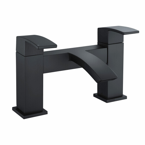 NES Home Tesa Bath Filler Black Matt Waterfall Tap 1