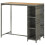VidaXL vidaXL Bar Table with Storage Rack Grey Poly Rattan Pub Bistro Counter Table 5