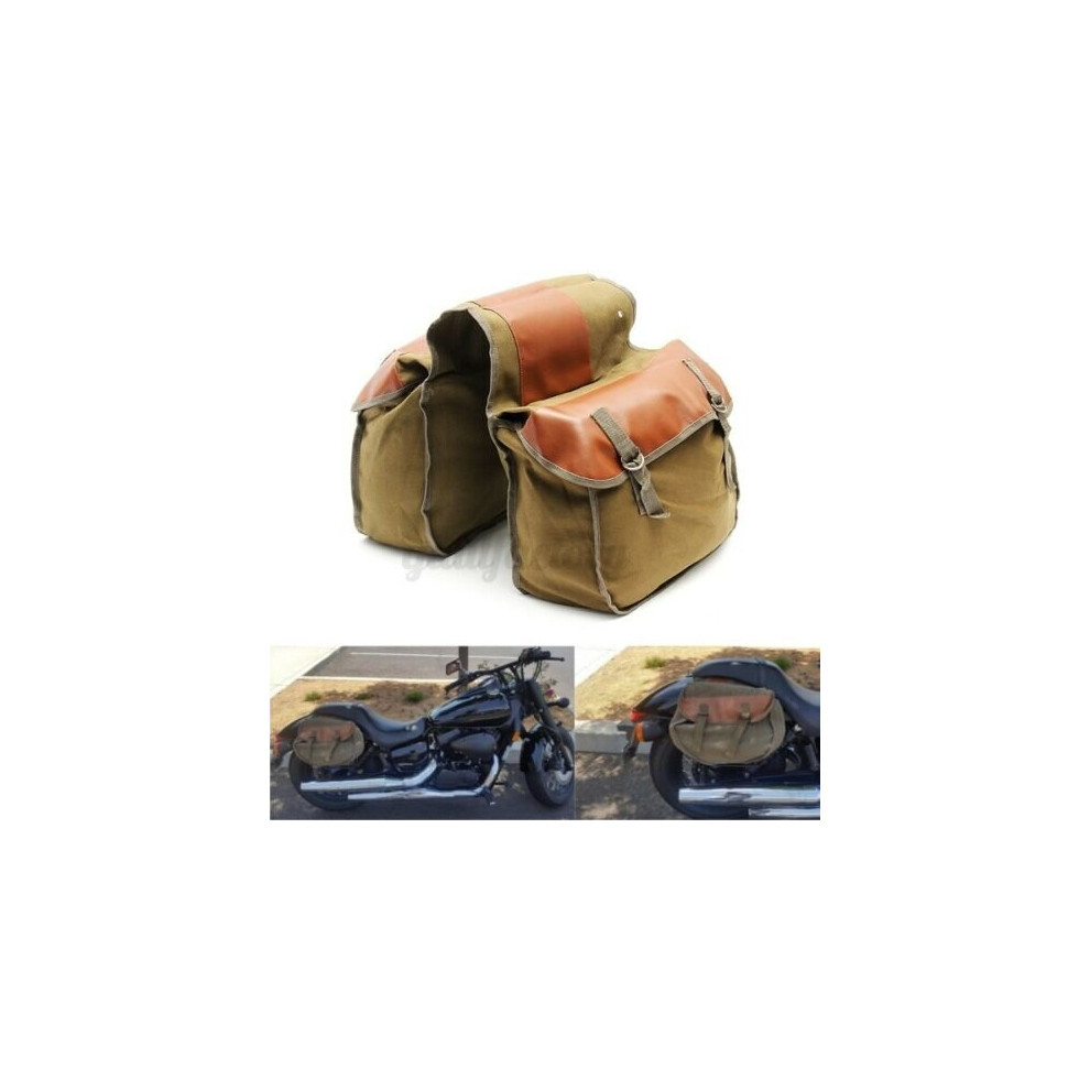 Motorcycle Saddle Bags Throw Over Panniers Travel Expandable Saddlebag Luggage 699976158992