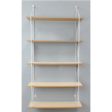 (0434 White) 5 Tier Metal Wire Wall Floating Shelves Storage Shelf Living Room