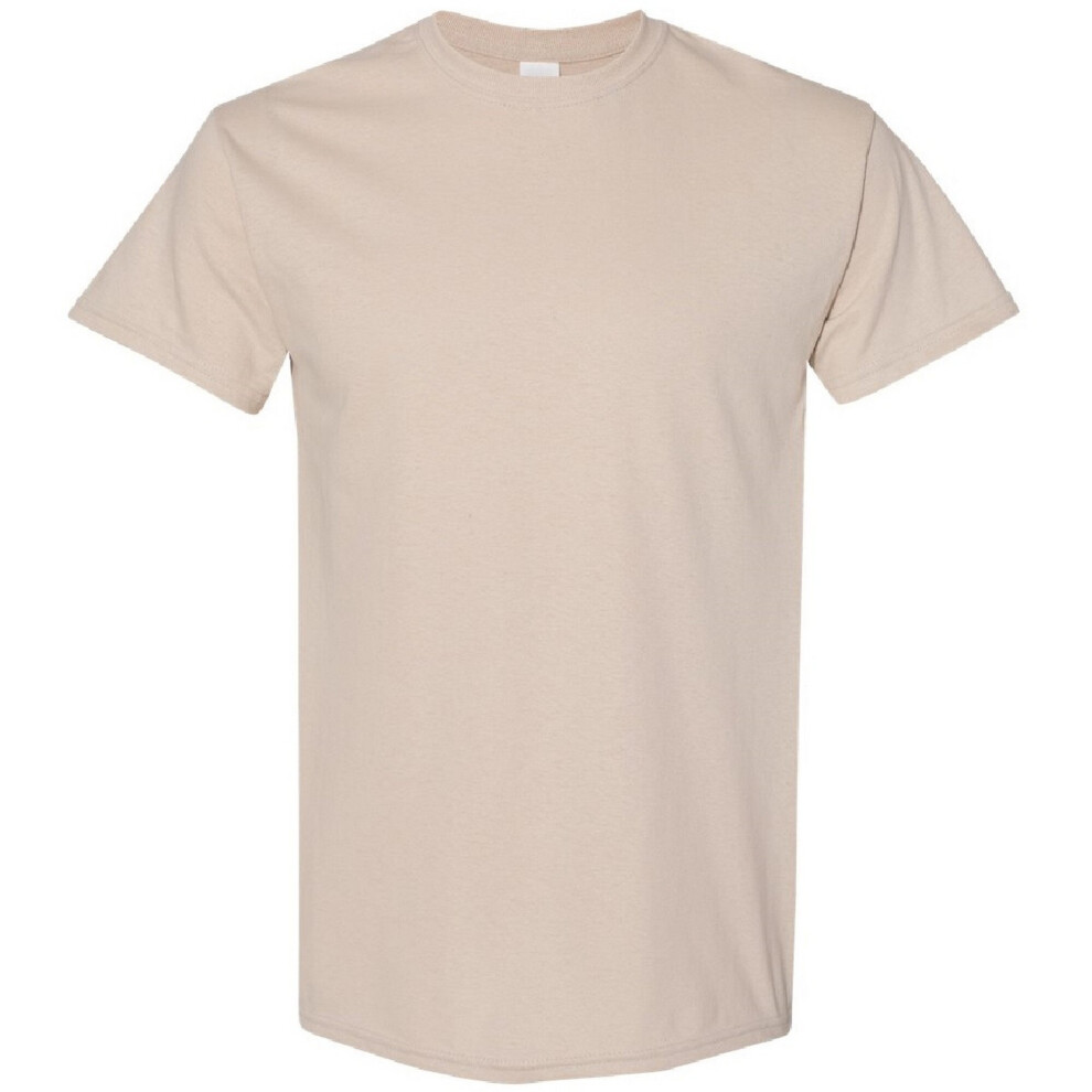 (XL, Sand) Gildan Mens Heavy Cotton Short Sleeve T-Shirt