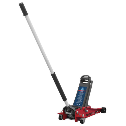 Sealey Sealey 3000LE Trolley Jack 3tonne Low Entry Rocket Lift - Red