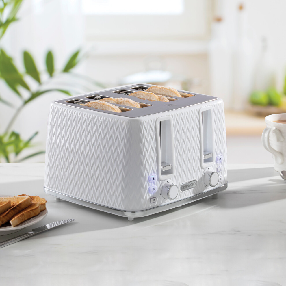 DAEWOO ARGYLE 4 SLICE TOASTER WHITE