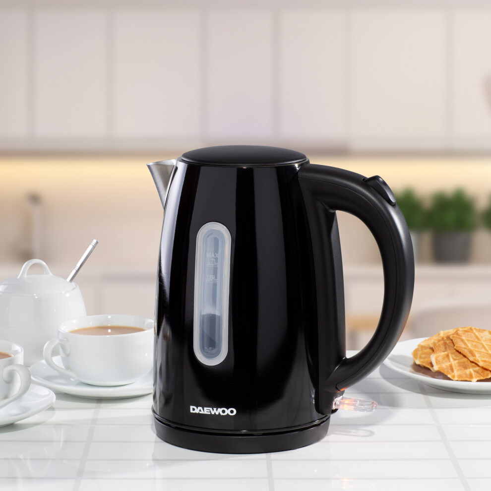 DAEWOO KENSINGTON 1.7L 3KW JUG KETTLE BLACK FAST BOIL CORDLESS