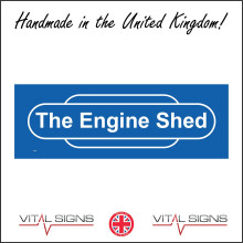 (450 x 150mm - 18 x 6, F - 5mm Heavy Duty Foamex Foamboard) IN177 The Engine Shed Sign Totem Railway Train Gift Present Model Line 600mm x 200mm B - Magnetic - Vehicle Grade