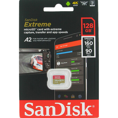 SanDisk Sandisk 128GB Extreme Micro SDXC Class A1 U3 V30 160MB/s