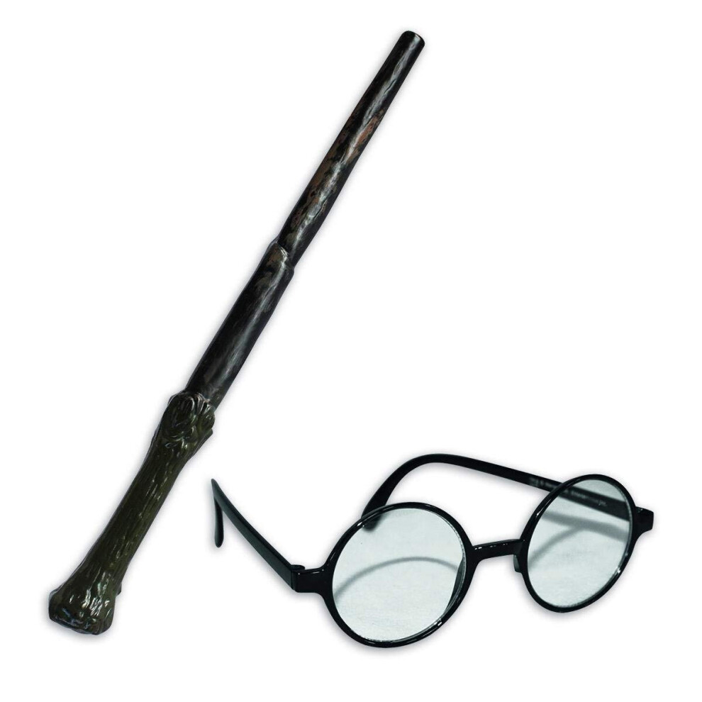 Harry Potter Rubies Wand And Glasses Kit Costume Accessory