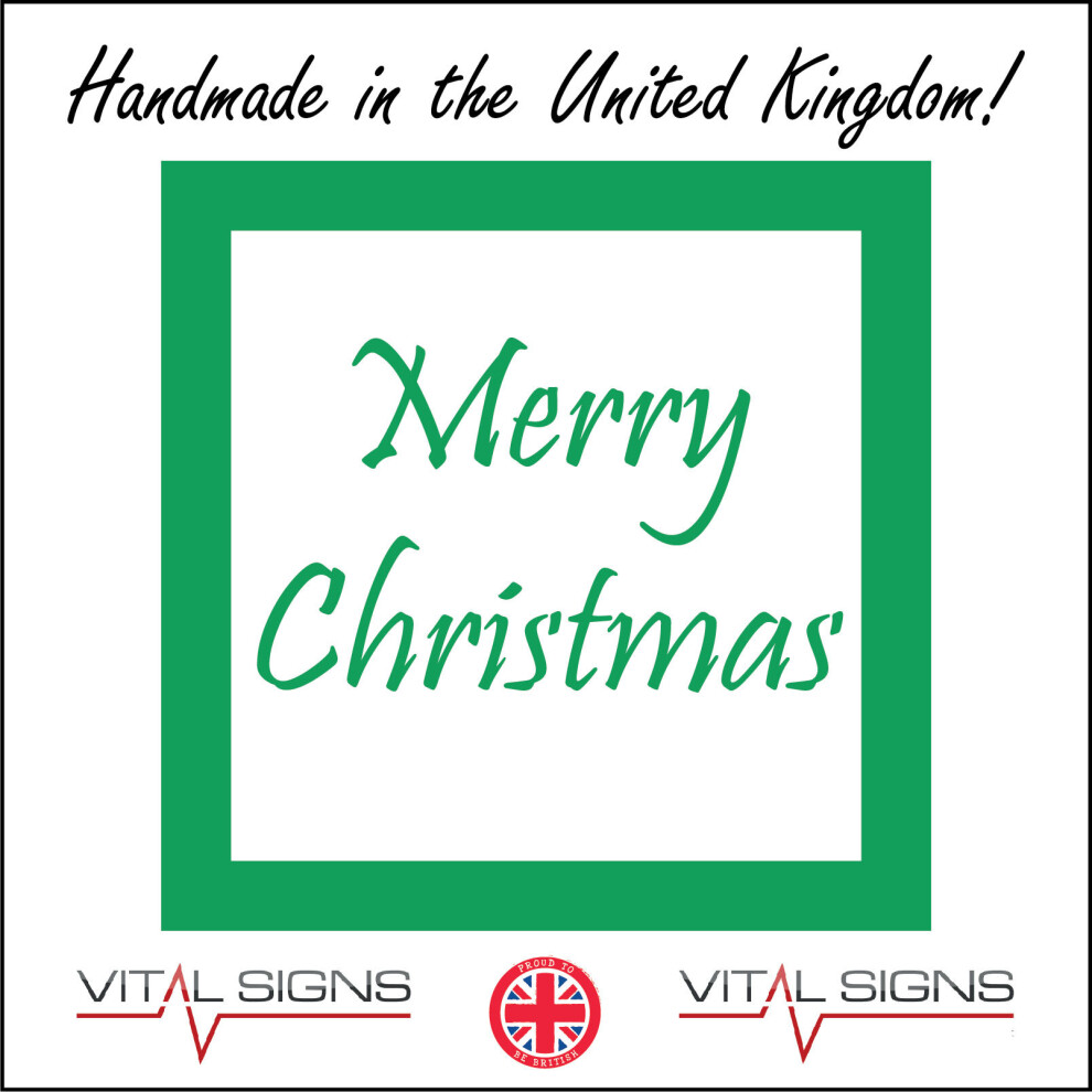 (300 x 300mm - 12 x 12, C - Dibond / Composite Aluminium) XM260 Merry Christmas  Sign Green Home Festive Fun Holidays Sants Child Games 600mm x 600mm-image-OPC-P8FC7QV-NEW