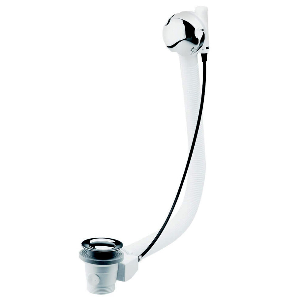 ombined Bath Overflow Pop-Up Plug Waste & Twist Chrome/ABS Handle & Plastic Pipe