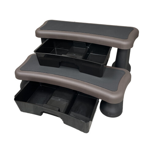(Brown) Happy Premium Hot Tub Steps with Storage Drawers 2