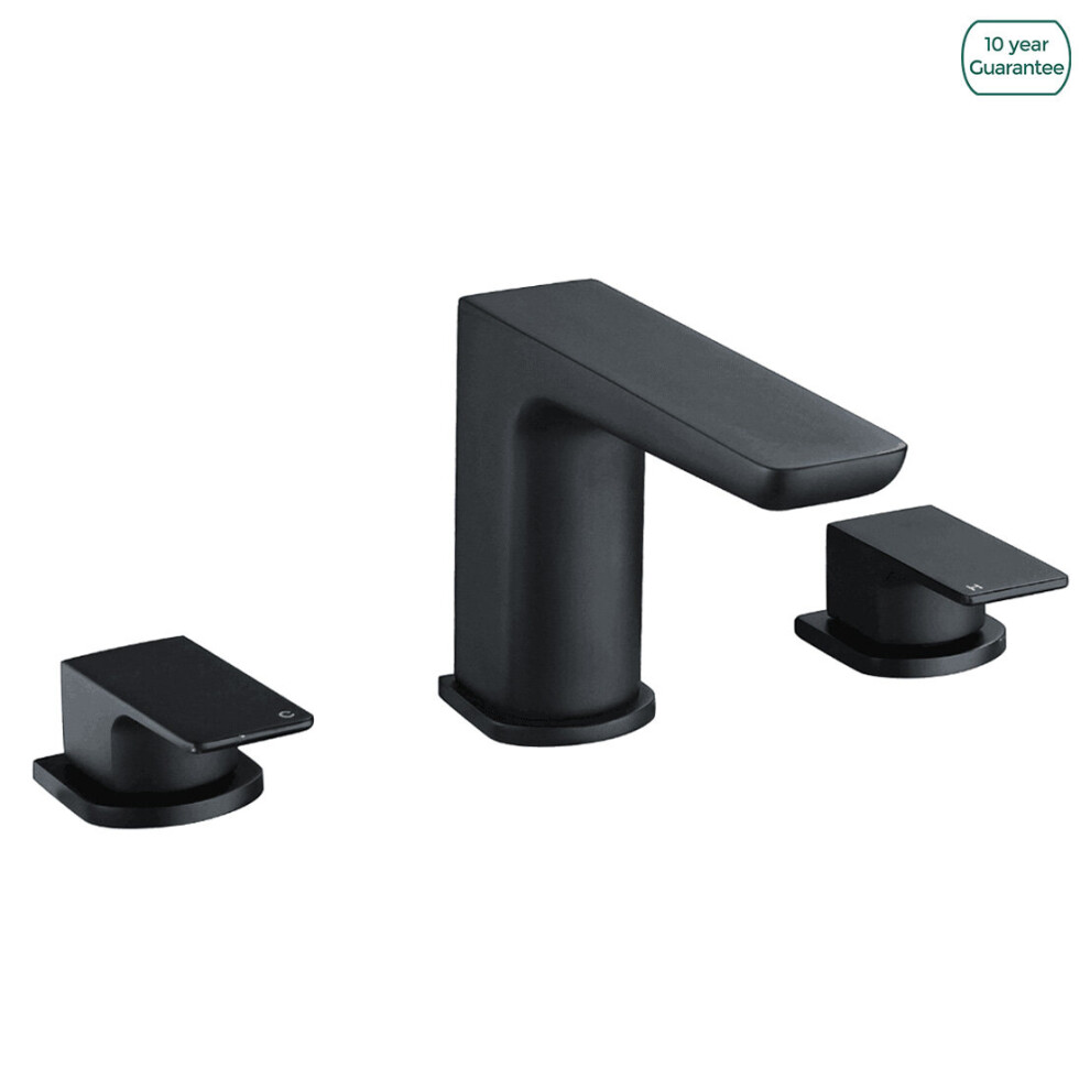 Designer Matt Black Bath Filler Taps Basin Mixer 5060574215182