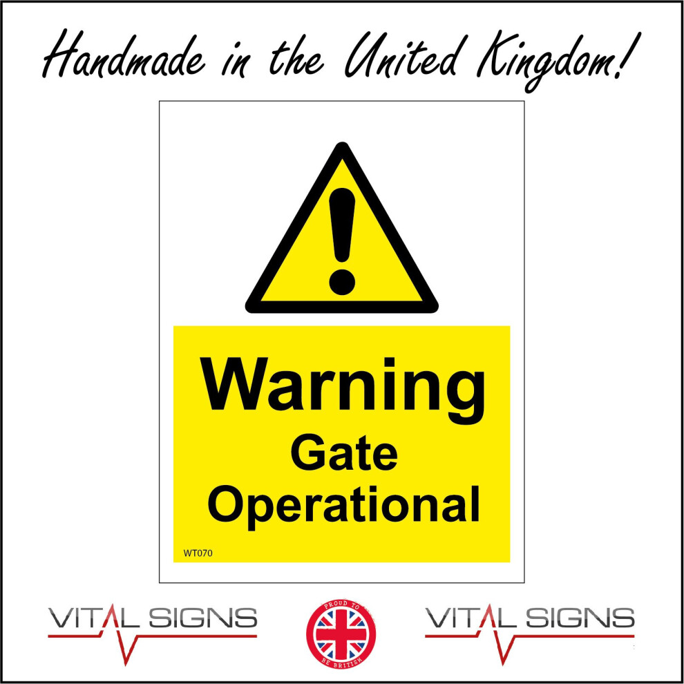 (300 x 400mm - 12 x 16, C - Dibond / Composite Aluminium) WT070 Warning Gate Operational Electric Traffic Access Barrier Workplace Factory 450mm x 600-image-OPC-P8FC782-NEW