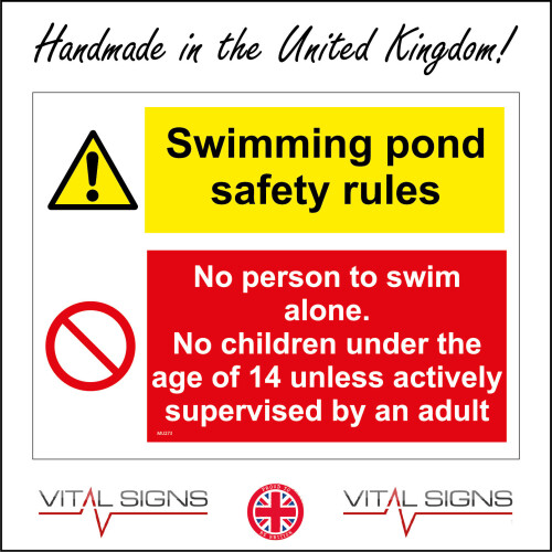 Swimming Pool Rules Poster No Running No Diving Safety Sign - 1mm - View #6